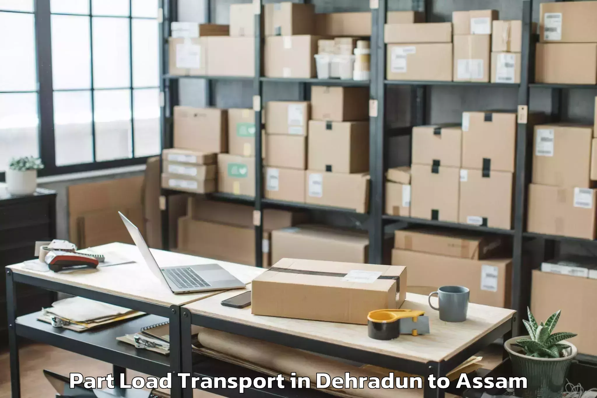 Book Dehradun to Tezpur University Part Load Transport Online